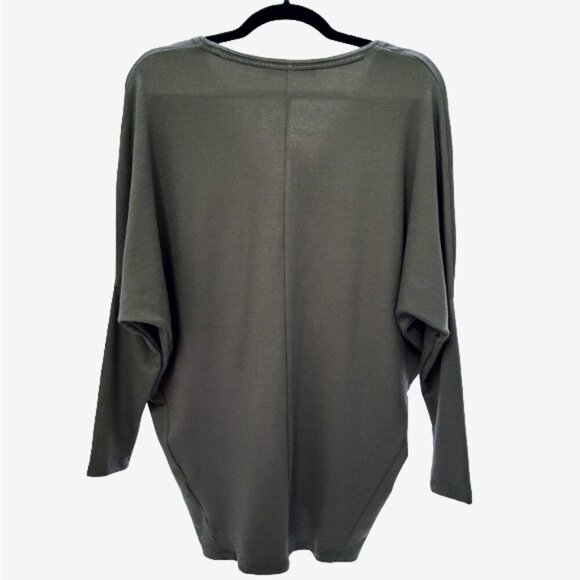 NWT White House Black Market Olive Green Oversized Dolman V Neck Sweater XS - Picture 4 of 10